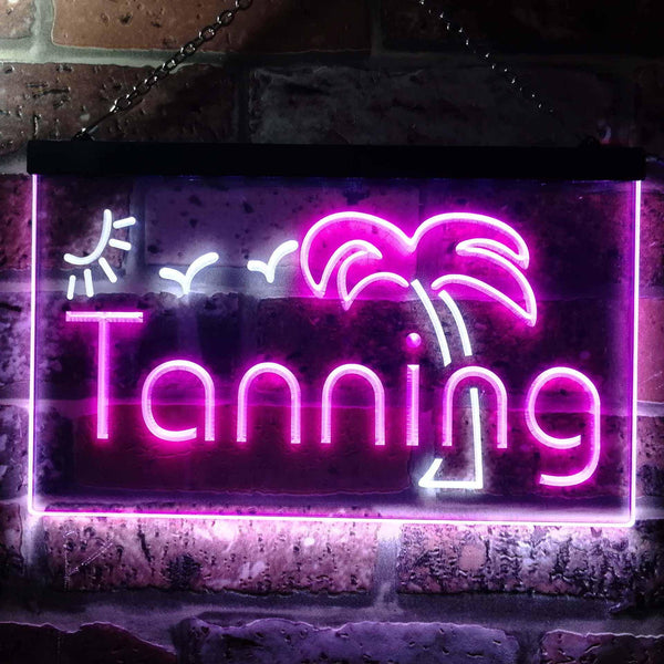 ADVPRO Tanning Sun Bathing Dual Color LED Neon Sign st6-i0359 - White & Purple