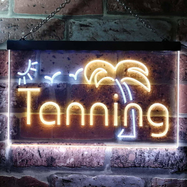 ADVPRO Tanning Sun Bathing Dual Color LED Neon Sign st6-i0359 - White & Yellow