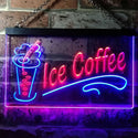 ADVPRO Ice Coffee Drink Dual Color LED Neon Sign st6-i0360 - Blue & Red