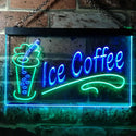 ADVPRO Ice Coffee Drink Dual Color LED Neon Sign st6-i0360 - Green & Blue