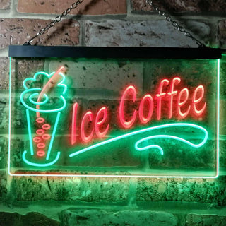 ADVPRO Ice Coffee Drink Dual Color LED Neon Sign st6-i0360 - Green & Red