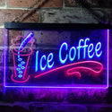 ADVPRO Ice Coffee Drink Dual Color LED Neon Sign st6-i0360 - Red & Blue