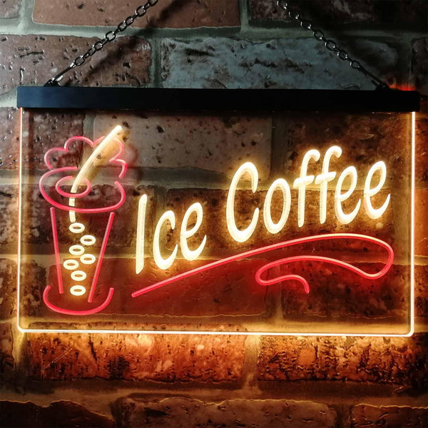 ADVPRO Ice Coffee Drink Dual Color LED Neon Sign st6-i0360 - Red & Yellow