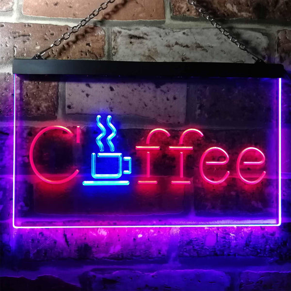 ADVPRO Coffee Cup Kitchen Cafe Display Dual Color LED Neon Sign st6-i0361 - Blue & Red