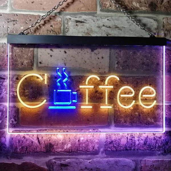 ADVPRO Coffee Cup Kitchen Cafe Display Dual Color LED Neon Sign st6-i0361 - Blue & Yellow