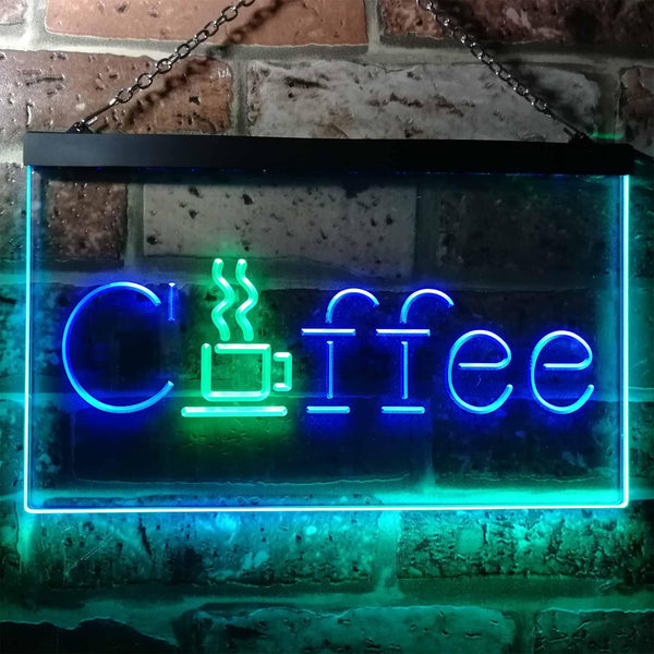 ADVPRO Coffee Cup Kitchen Cafe Display Dual Color LED Neon Sign st6-i0361 - Green & Blue