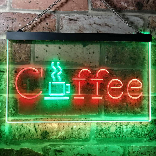 ADVPRO Coffee Cup Kitchen Cafe Display Dual Color LED Neon Sign st6-i0361 - Green & Red
