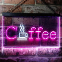 ADVPRO Coffee Cup Kitchen Cafe Display Dual Color LED Neon Sign st6-i0361 - White & Purple