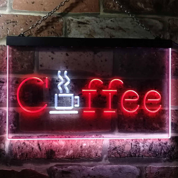 ADVPRO Coffee Cup Kitchen Cafe Display Dual Color LED Neon Sign st6-i0361 - White & Red