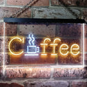 ADVPRO Coffee Cup Kitchen Cafe Display Dual Color LED Neon Sign st6-i0361 - White & Yellow