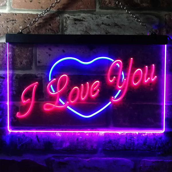 ADVPRO I Love You Heart Home Deco Dual Color LED Neon Sign st6-i0362 - Blue & Red