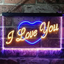 ADVPRO I Love You Heart Home Deco Dual Color LED Neon Sign st6-i0362 - Blue & Yellow