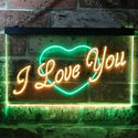 ADVPRO I Love You Heart Home Deco Dual Color LED Neon Sign st6-i0362 - Green & Yellow
