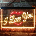 ADVPRO I Love You Heart Home Deco Dual Color LED Neon Sign st6-i0362 - Red & Yellow