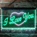 ADVPRO I Love You Heart Home Deco Dual Color LED Neon Sign st6-i0362 - White & Green