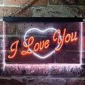 ADVPRO I Love You Heart Home Deco Dual Color LED Neon Sign st6-i0362 - White & Orange