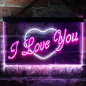 ADVPRO I Love You Heart Home Deco Dual Color LED Neon Sign st6-i0362 - White & Purple