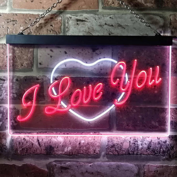 ADVPRO I Love You Heart Home Deco Dual Color LED Neon Sign st6-i0362 - White & Red