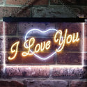ADVPRO I Love You Heart Home Deco Dual Color LED Neon Sign st6-i0362 - White & Yellow