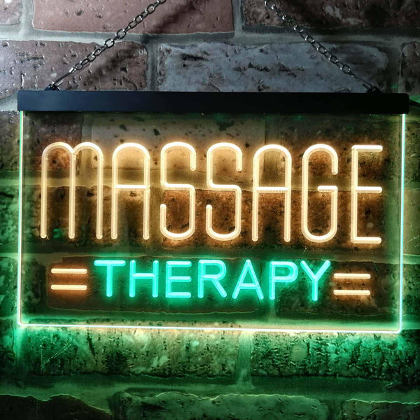 ADVPRO Massage Therapy Dual Color LED Neon Sign st6-i0364 - Green & Yellow