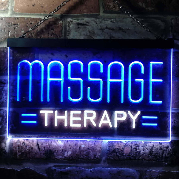 ADVPRO Massage Therapy Dual Color LED Neon Sign st6-i0364 - White & Blue
