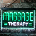 ADVPRO Massage Therapy Dual Color LED Neon Sign st6-i0364 - White & Green