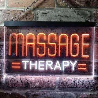 ADVPRO Massage Therapy Dual Color LED Neon Sign st6-i0364 - White & Orange