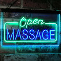 ADVPRO Massage Therapy Open Walk-in-Welcome Display Body Care Dual Color LED Neon Sign st6-i0365 - Green & Blue