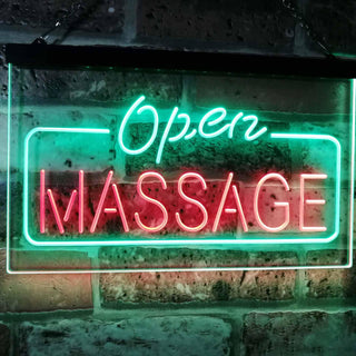 ADVPRO Massage Therapy Open Walk-in-Welcome Display Body Care Dual Color LED Neon Sign st6-i0365 - Green & Red