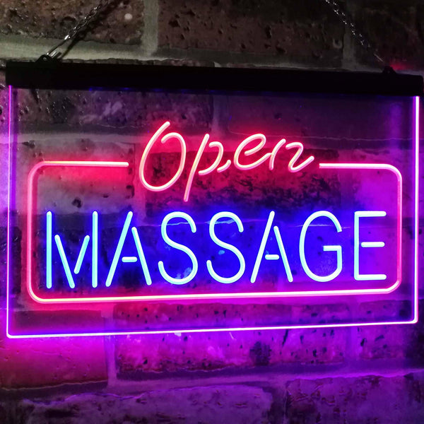 ADVPRO Massage Therapy Open Walk-in-Welcome Display Body Care Dual Color LED Neon Sign st6-i0365 - Red & Blue
