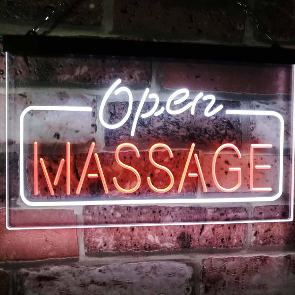 ADVPRO Massage Therapy Open Walk-in-Welcome Display Body Care Dual Color LED Neon Sign st6-i0365 - White & Orange