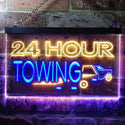 ADVPRO 24 Hour Towing Dual Color LED Neon Sign st6-i0384 - Blue & Yellow