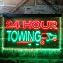 ADVPRO 24 Hour Towing Dual Color LED Neon Sign st6-i0384 - Green & Red