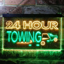 ADVPRO 24 Hour Towing Dual Color LED Neon Sign st6-i0384 - Green & Yellow