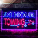 ADVPRO 24 Hour Towing Dual Color LED Neon Sign st6-i0384 - Red & Blue