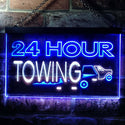 ADVPRO 24 Hour Towing Dual Color LED Neon Sign st6-i0384 - White & Blue