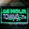 ADVPRO 24 Hour Towing Dual Color LED Neon Sign st6-i0384 - White & Green