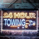 ADVPRO 24 Hour Towing Dual Color LED Neon Sign st6-i0384 - White & Yellow