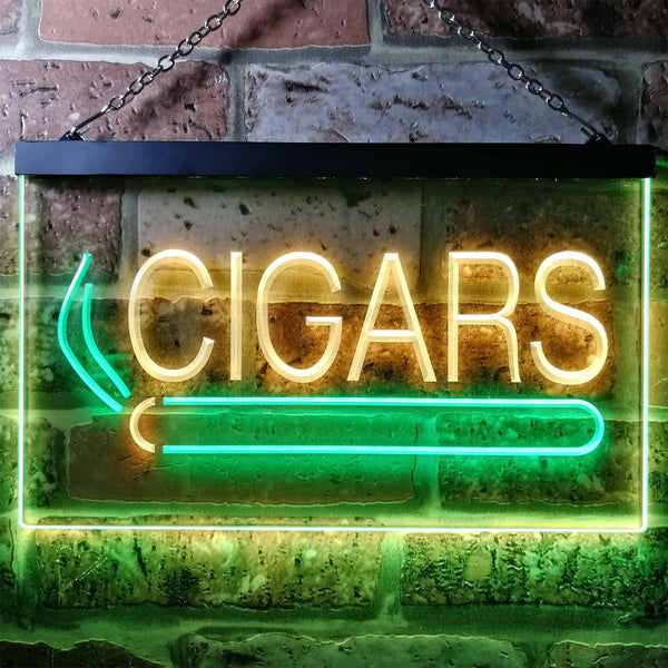 ADVPRO Cigars Private Room VIP Plaque Dual Color LED Neon Sign st6-i0389 - Green & Yellow