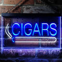 ADVPRO Cigars Private Room VIP Plaque Dual Color LED Neon Sign st6-i0389 - White & Blue