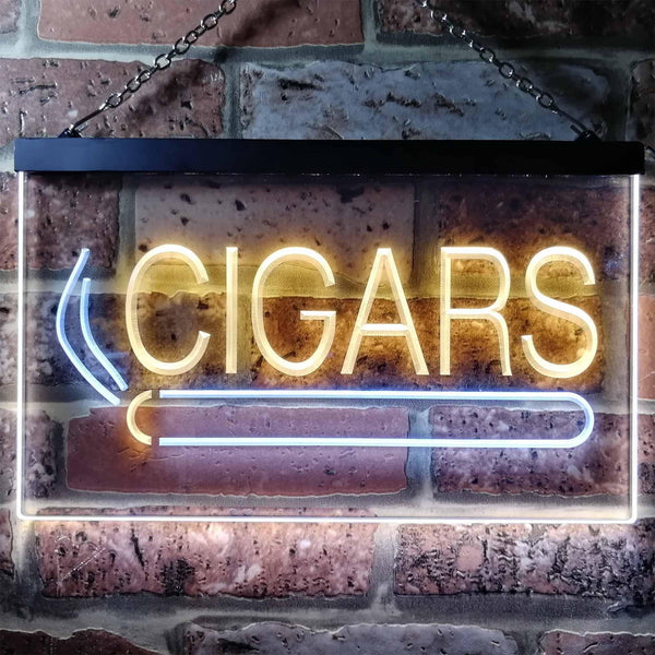 ADVPRO Cigars Private Room VIP Plaque Dual Color LED Neon Sign st6-i0389 - White & Yellow