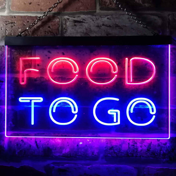 ADVPRO Food to Go Cafe Dual Color LED Neon Sign st6-i0399 - Blue & Red