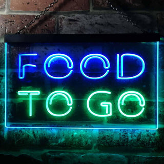 ADVPRO Food to Go Cafe Dual Color LED Neon Sign st6-i0399 - Green & Blue