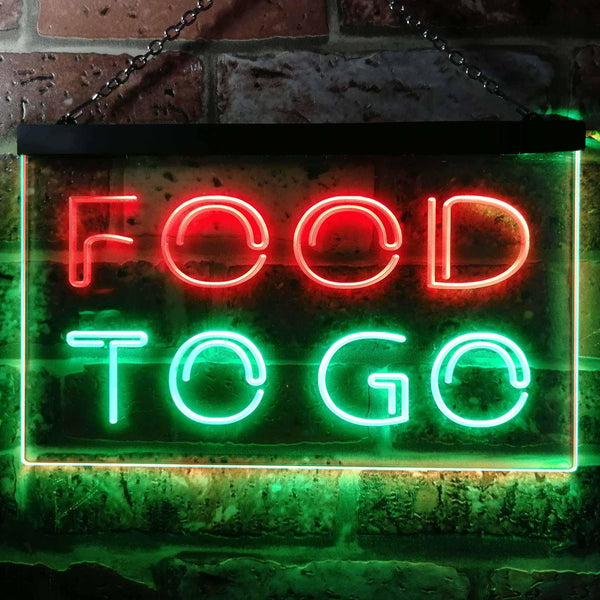 ADVPRO Food to Go Cafe Dual Color LED Neon Sign st6-i0399 - Green & Red