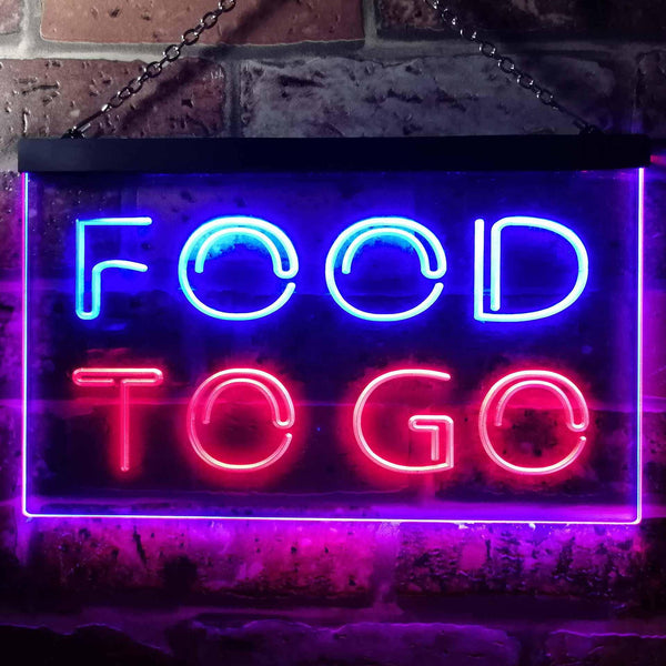 ADVPRO Food to Go Cafe Dual Color LED Neon Sign st6-i0399 - Red & Blue