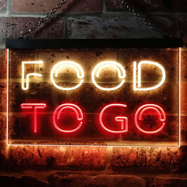 ADVPRO Food to Go Cafe Dual Color LED Neon Sign st6-i0399 - Red & Yellow