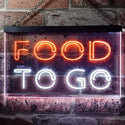 ADVPRO Food to Go Cafe Dual Color LED Neon Sign st6-i0399 - White & Orange