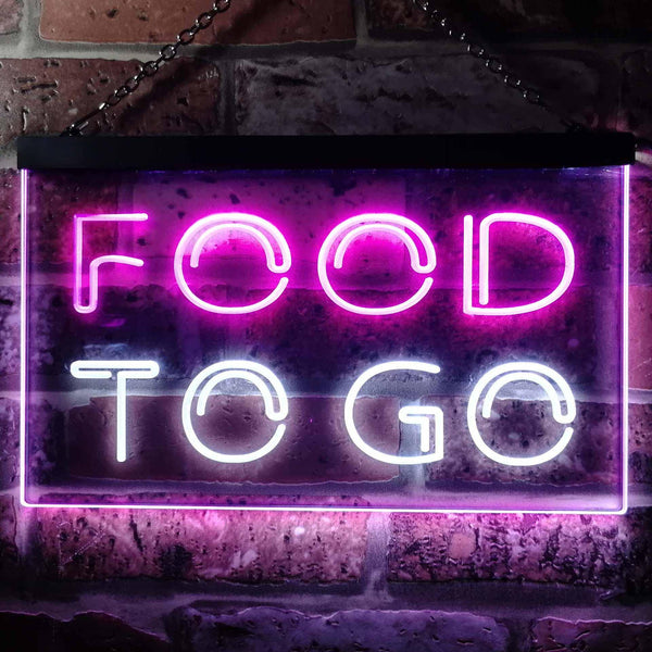 ADVPRO Food to Go Cafe Dual Color LED Neon Sign st6-i0399 - White & Purple