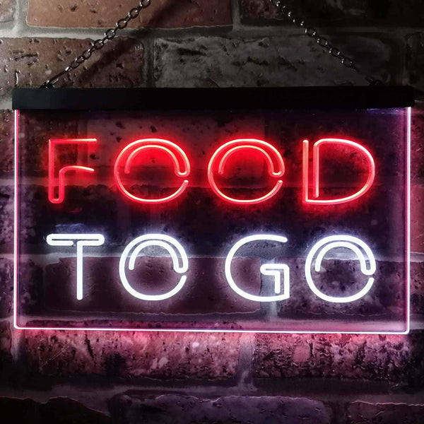ADVPRO Food to Go Cafe Dual Color LED Neon Sign st6-i0399 - White & Red