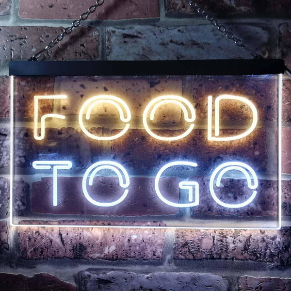ADVPRO Food to Go Cafe Dual Color LED Neon Sign st6-i0399 - White & Yellow